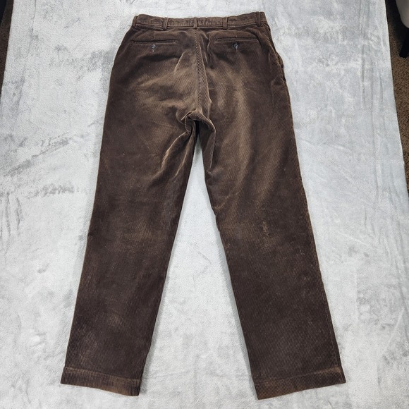 Polo Ralph Lauren Corduroy Pants Mens 35x32 Brown Flat Front Wide Wale Chino - Picture 2 of 16